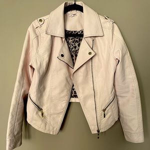 Blush pink moto jacket
